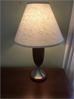 Brown Wood Silvertone Lamp
