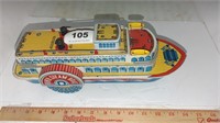 Vintage tin toy steamboat