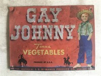 Gay Johnny Metal Vegetables Sign