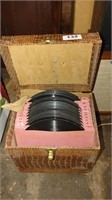 case of Victrola records