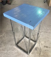 Wood Top Metal Base Plant Stand