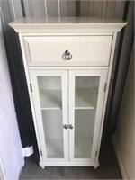 White Glass Front Storage Cabinet