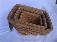 Lot of 3 Wicker Nesting Baskets w/Tags New