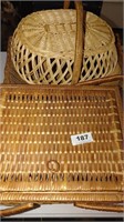 square picnic basket, other assorted baskets