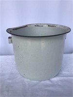 White Enamelware Bucket No Handle