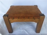 Antique Mission Style Stool Ottoman