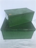 Pair of Green Metal Boxes