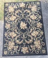 Black Background Ornate Area Rug SEE COMMENTS