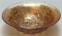 IMPERIAL CARNIVAL GLASS BOWL WITH ROSES