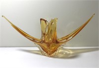 CHALET / LORRAINE ART GLASS AMBER VINTAGE 19" LONG