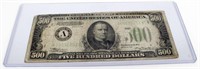 FR 2201 $500 1934 FEDERAL RESERVE NOTE BOSTON