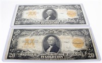 FR1187 TWO $20 GOLD CERTIFICATES