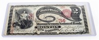 FR391 $2 LAZY DEUCE 1875  MOUNT VERNON BOSTON