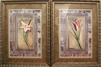 LOT OF TWO FLORAL PRINTS- TULIP AND LILY