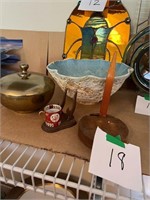 BRASS/WOOD ITEMS NO STAINED GLASS
