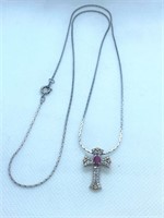 Sterling crucifix & chain