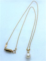 14K Gold chain & pendant- non gold clasp