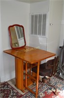 Small Wooden Desk w/drop leaf sides(has paint on