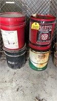 (4) 5 gallon oil cans
