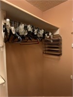 Contents of master bathroom. Peroxide, hangers,