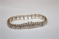 .925 Designer J.W.B.R. Gold Tone Bracelet