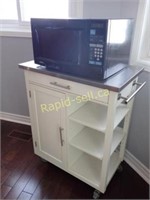 Kitchen Cart and Microwave