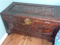 Wood Chest with Linens