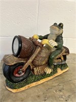 Essential Garden Frog on Motorcycle Solar Light