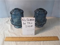 Pair of Smoke Blue Glass Mid Century Fairy Lamps