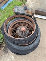 Model T Car rims & radiator