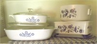 CORNINGWARE BLUE CORNFLOWER CASSEROLES AND STORAGE