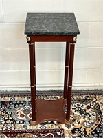 Vintage Wooden Marble Side End Table Plant stand