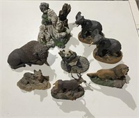 Lot of 8 Animal Statues Wildlife Preservation