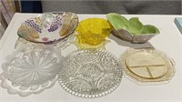 Lot of 6 Glassware Plates Dishes Bowls