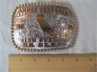 Golden West 2018 AA High Overall Rodeo Buckle