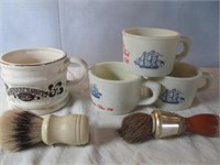 4pc Vintage Ceramic Shaving Mugs