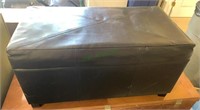 Black leather-like storage box and bench -