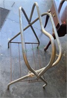 Vintage aluminum horse saddle stand rack - will