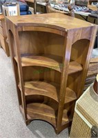 Vintage circular wood display shelf w/circular