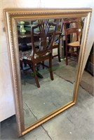 Gold framed large wall mirror with beveled glass