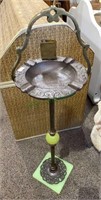 Antique brass smoking stand w/ashtray in the