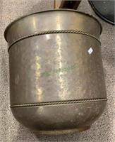 Large brass planter bucket - 13x14 inches (1494)