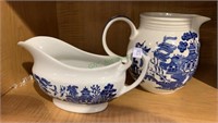 2 pieces of English blue willow China - includes a