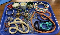 Jewelry - tray lot includes necklaces, bracelets,
