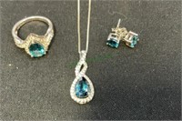 Jewelry set includes sterling silver marked