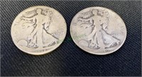 Coins - lot of two silver standing liberty half