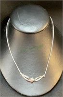 Sterling silver necklace with a chain length of