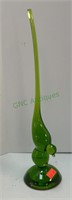 MCM Viking Glass Company long tail bird in green.