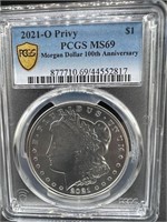 2021 O Morgan Silver Dollar PCGS MS69 100th Anniv