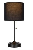 Hometrends 17" Black Table Lamp with USB